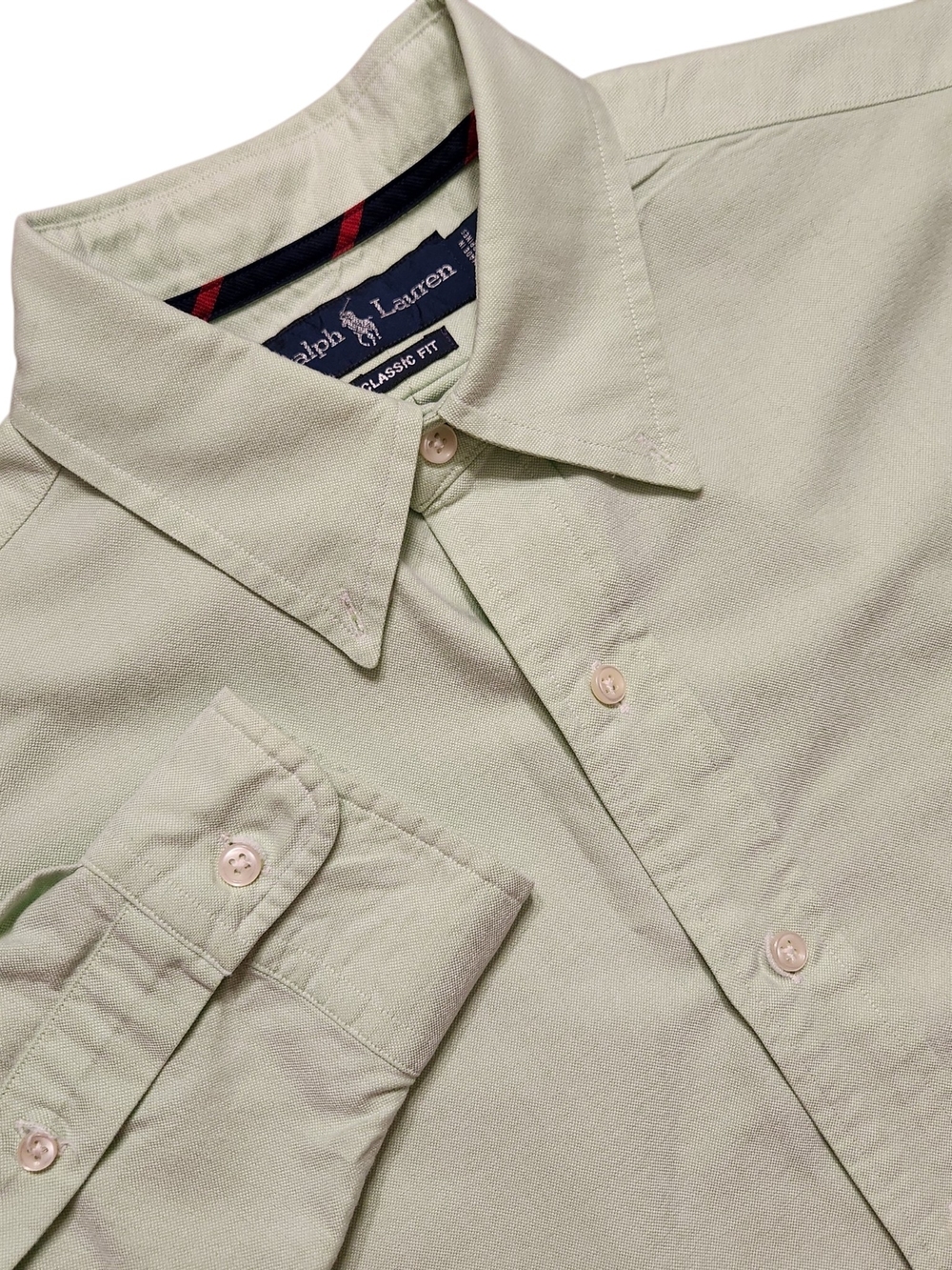 Ralph Lauren Classic Fit Size Medium Light Green Men's Button-Down Shirt Preppy